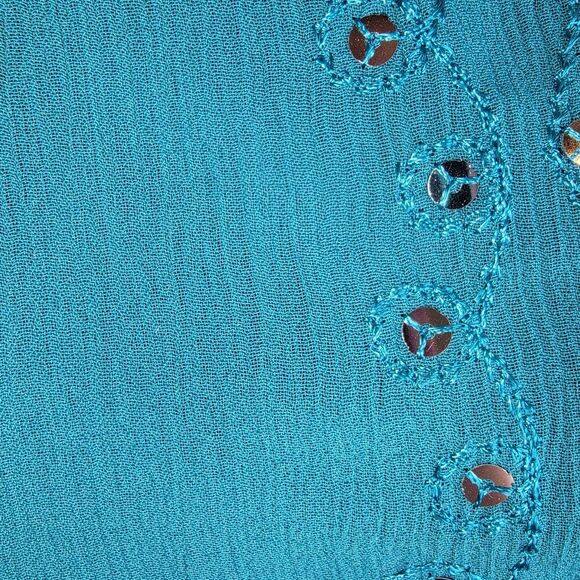 Cervelle sequin bohemian chiffon peasant top size 3x - Picture 6 of 10